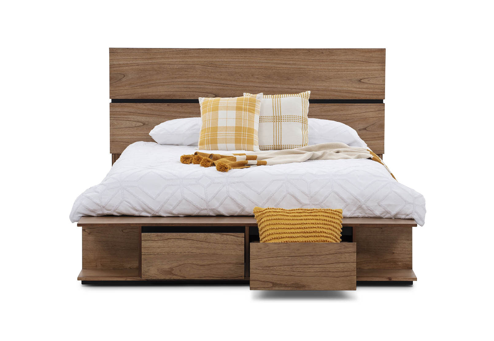 MEDORA KING BED GOLDEN WALNUT