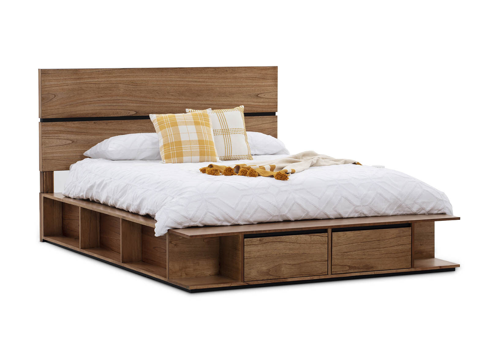MEDORA KING BED GOLDEN WALNUT