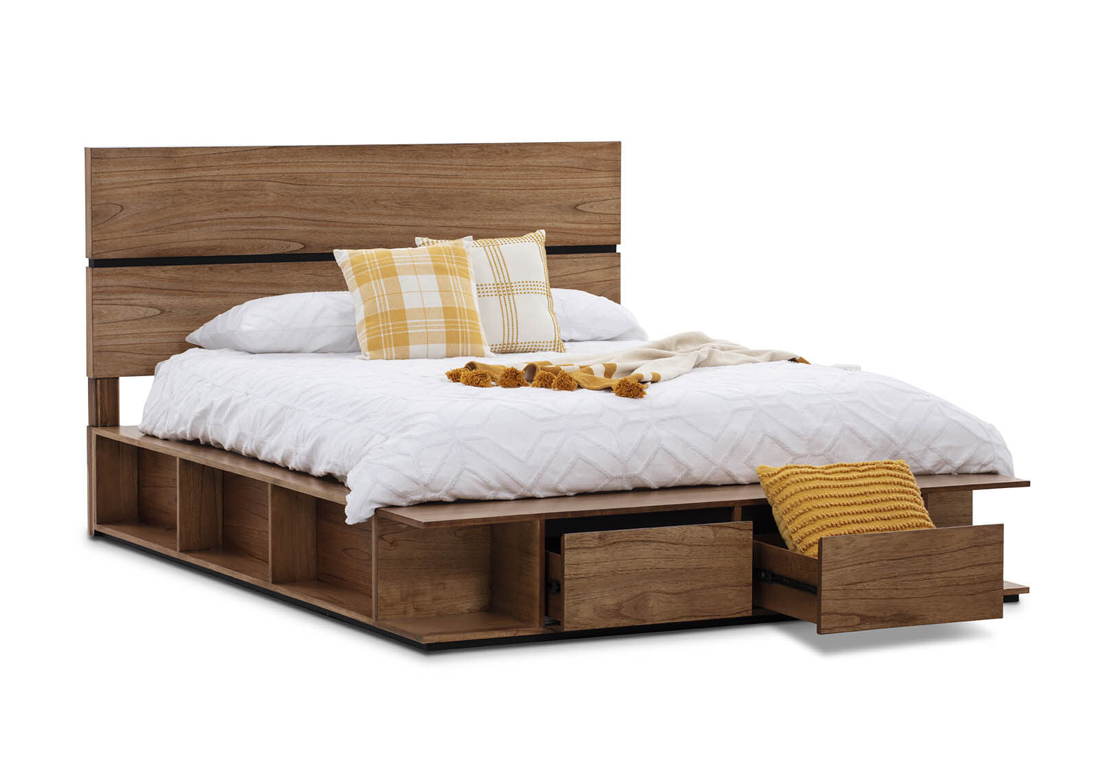 MEDORA KING BED GOLDEN WALNUT