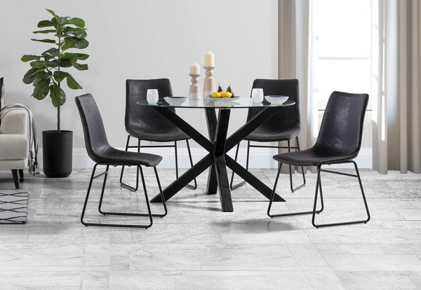 PROMENADE 5 PIECE DINING SUITE WITH LOIRE DINING CHAIRS BLACK