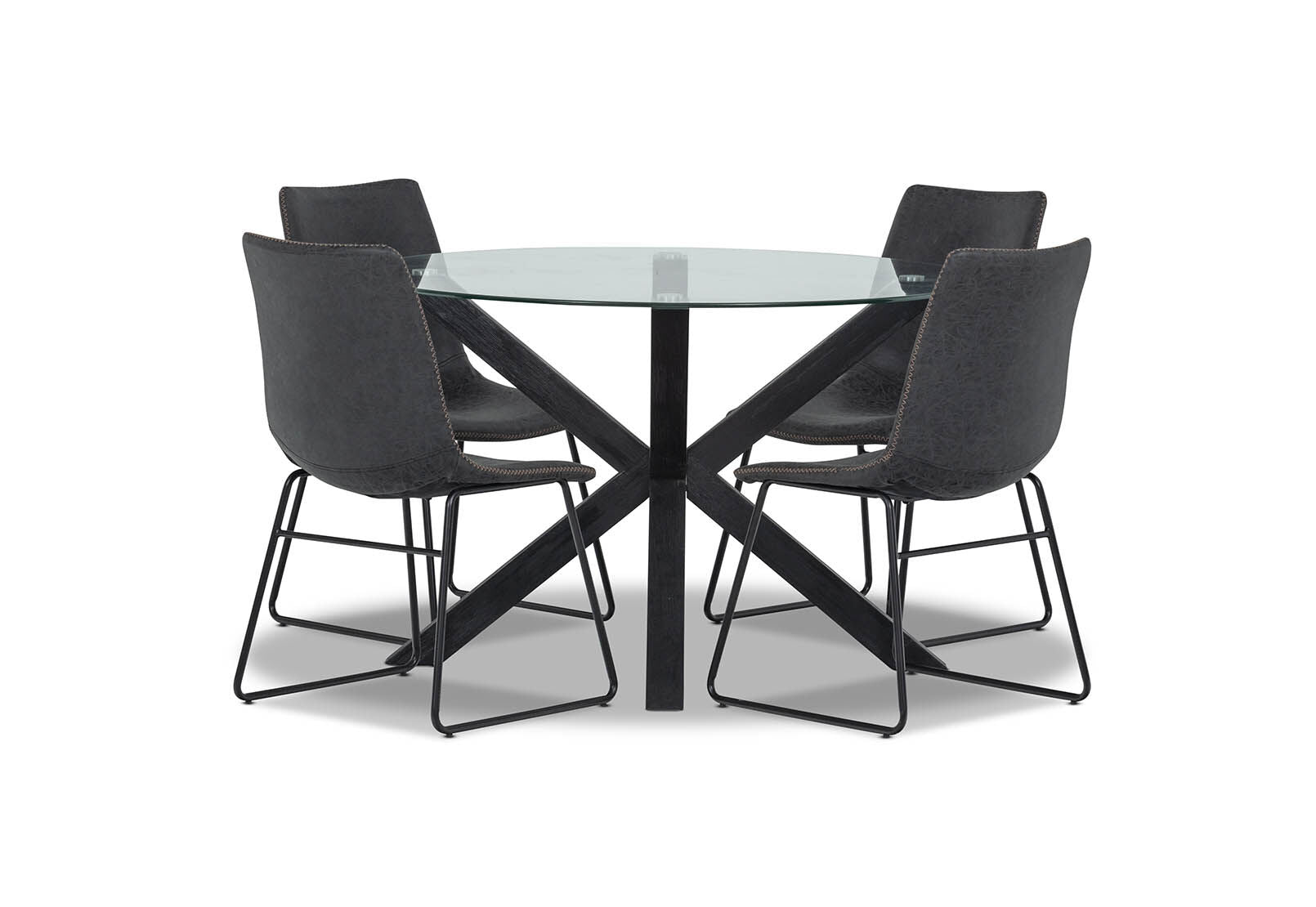 PROMENADE 5 PIECE DINING SUITE WITH LOIRE DINING CHAIRS BLACK