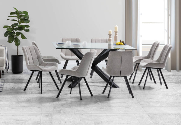 PROMENADE 9 PIECE DINING SUITE WITH ARABELLA DINING CHAIRS GREY
