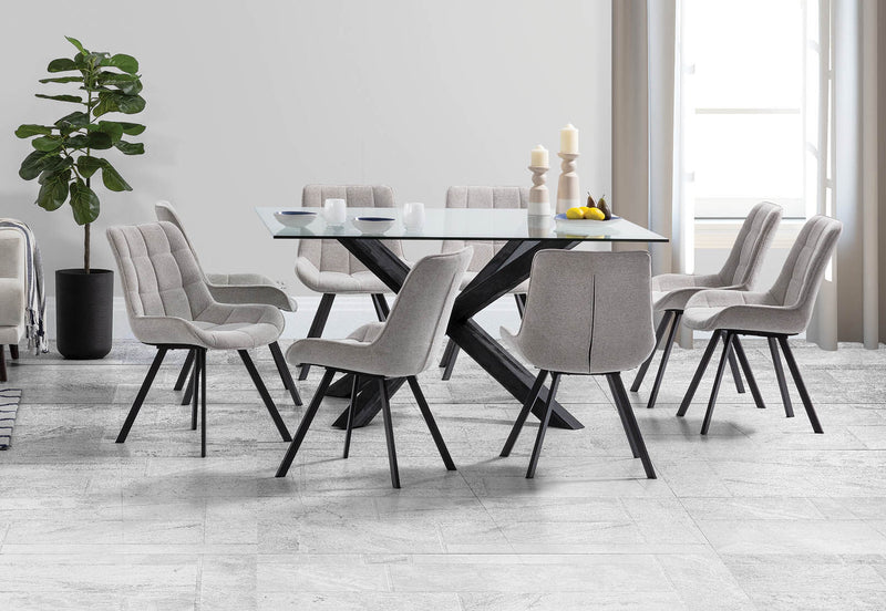PROMENADE 9 PIECE DINING SUITE WITH ARABELLA DINING CHAIRS GREY