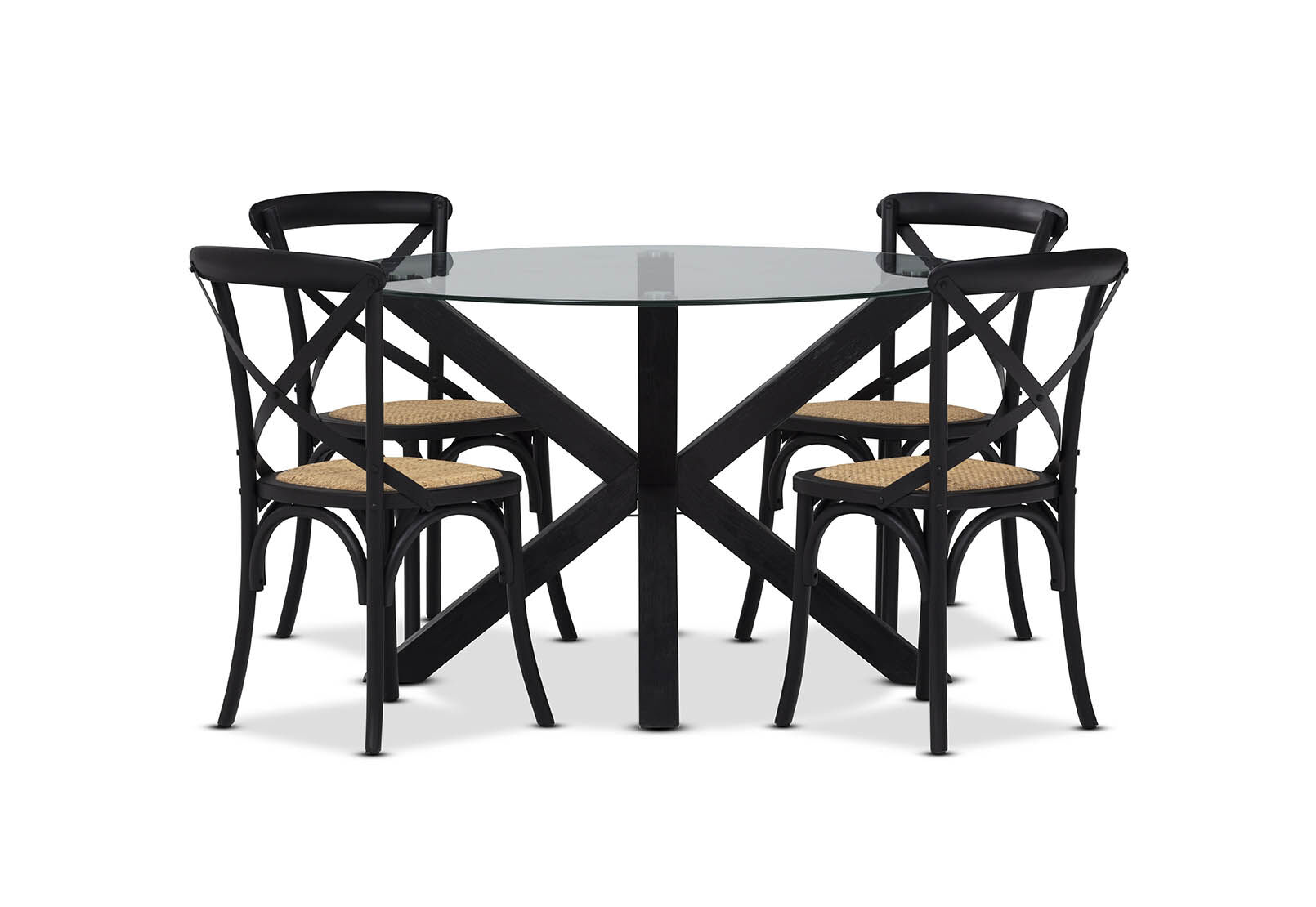 PROMENADE 5 PIECE DINING SUITE WITH BORDEAUX DINING CHAIRS BLACK