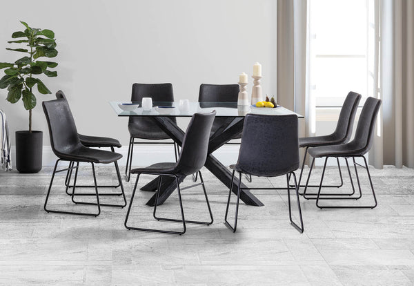PROMENADE 9 PIECE DINING SUITE WITH LOIRE DINING CHAIRS BLACK