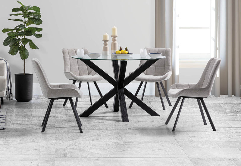 PROMENADE 5 PIECE DINING SUITE WITH ARABELLA DINING CHAIRS GREY