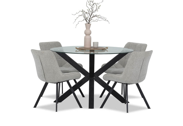PROMENADE 5 PIECE DINING SUITE WITH ARABELLA DINING CHAIRS GREY