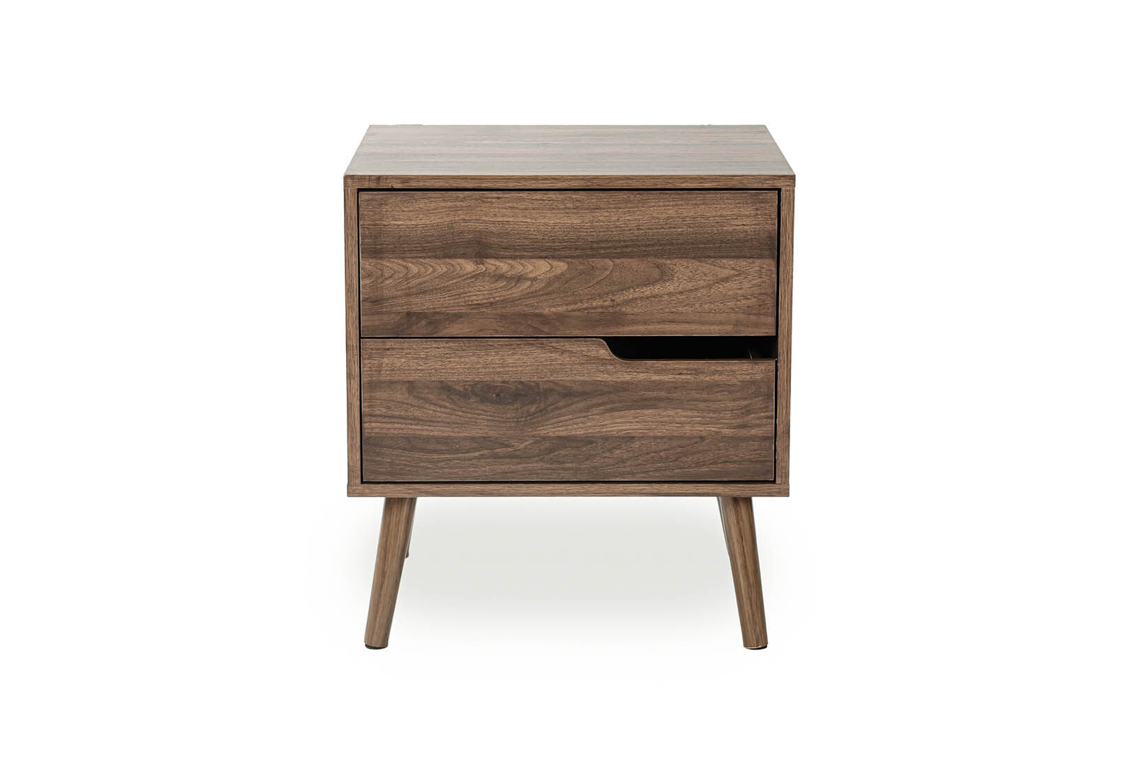 ERNEST 2 DRAWER BEDSIDE WALNUT