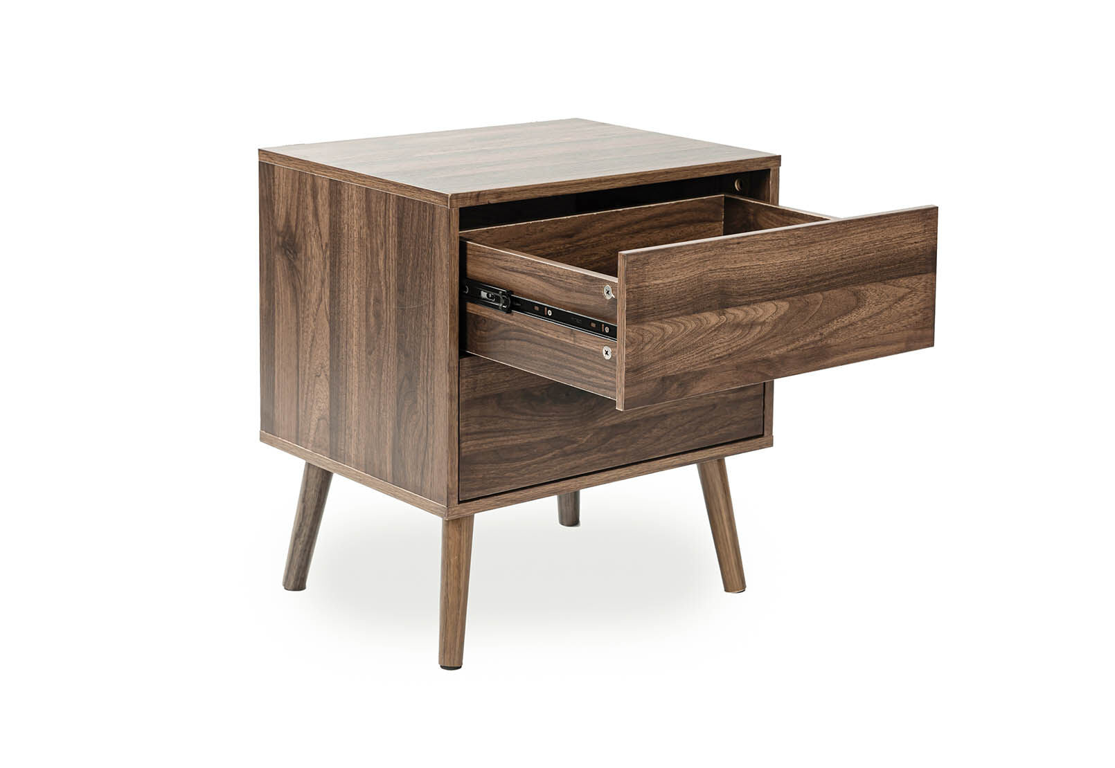 ERNEST 2 DRAWER BEDSIDE WALNUT