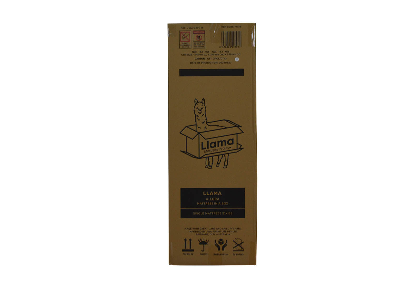 LLAMA ALLURA SINGLE MATTRESS WHITE