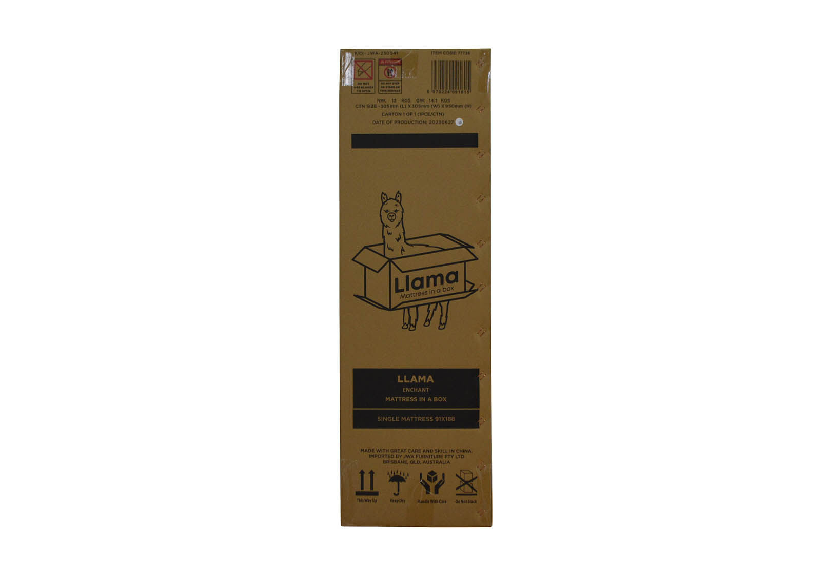 LLAMA ENCHANT SINGLE MATTRESS WHITE