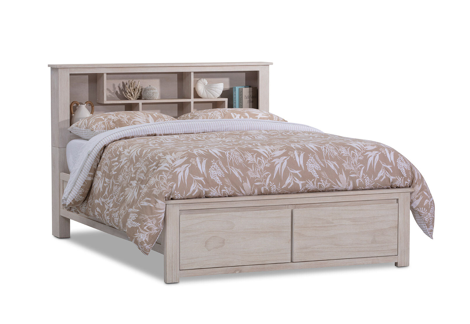 GALENE QUEEN BED WHITE WASH