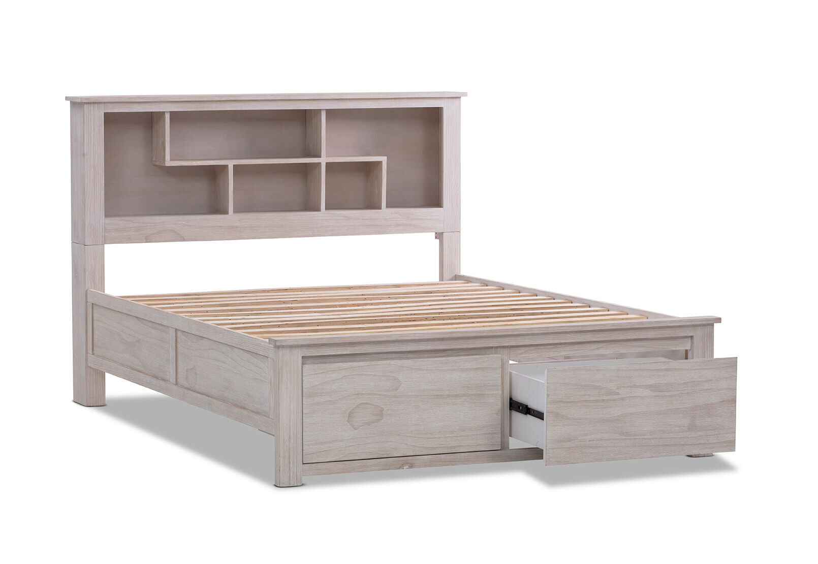 GALENE QUEEN BED WHITE WASH