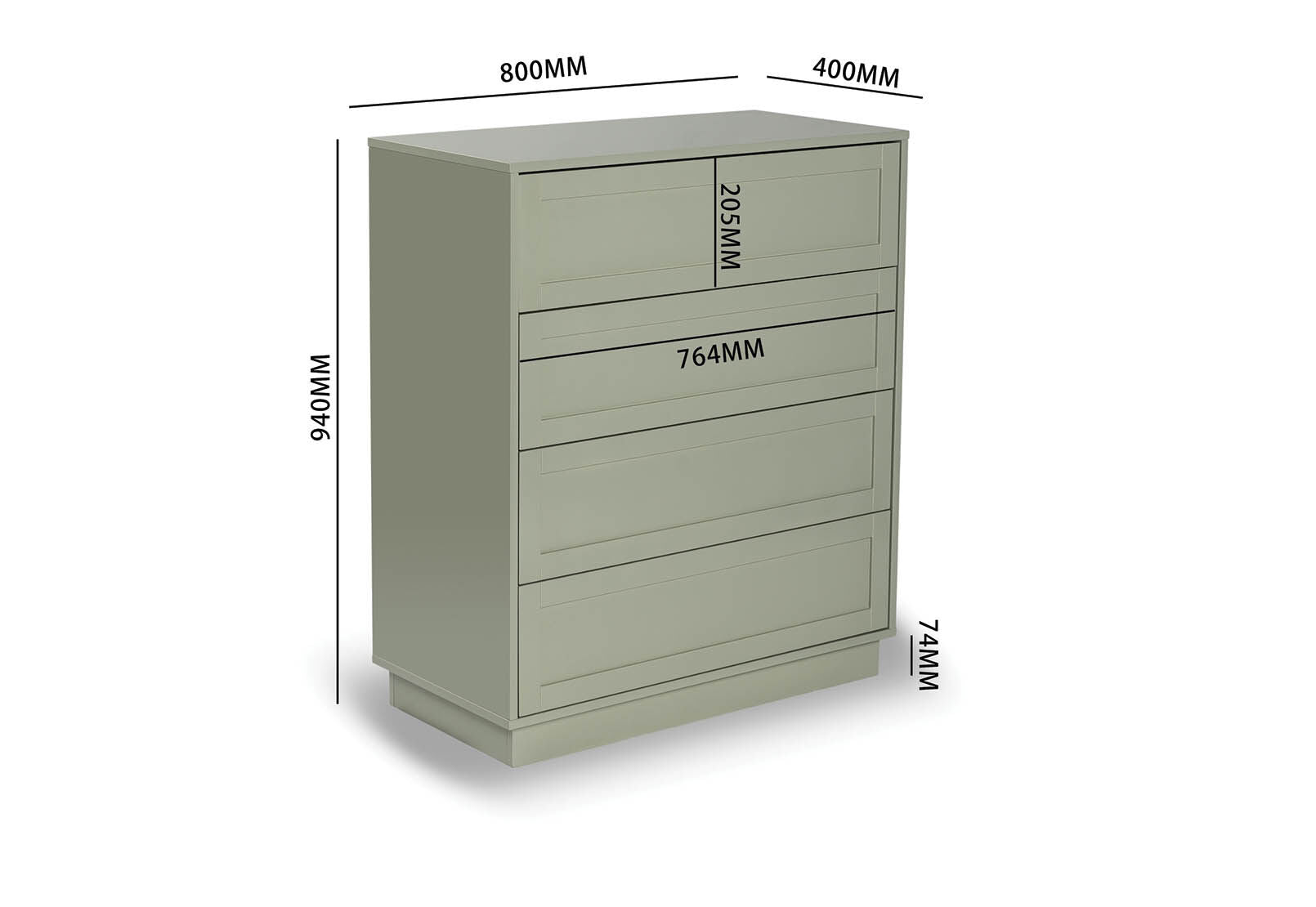 HUFFMAN 4 DRAWER TALL CHEST OLIVE