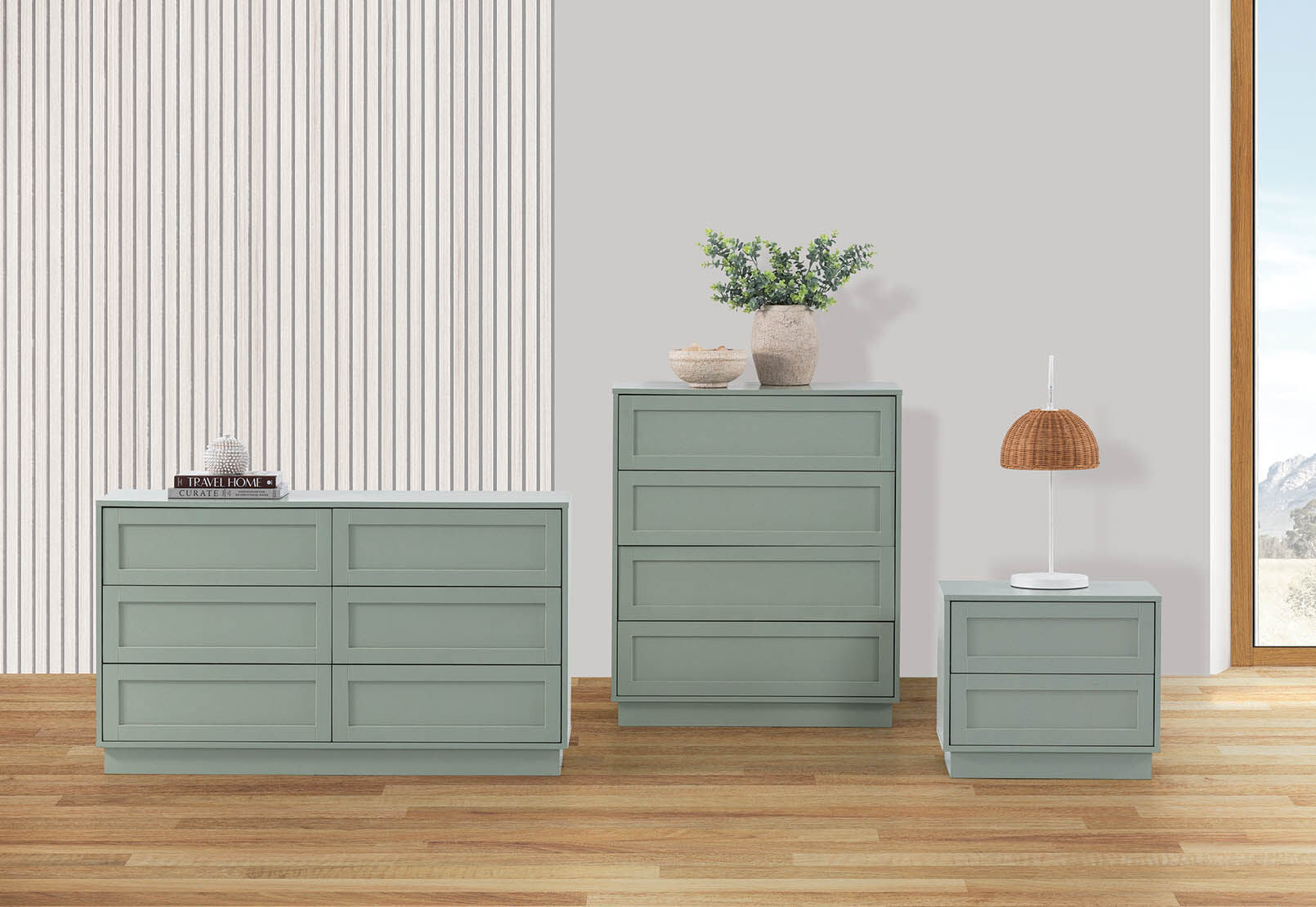 HUFFMAN 4 DRAWER TALL CHEST OLIVE