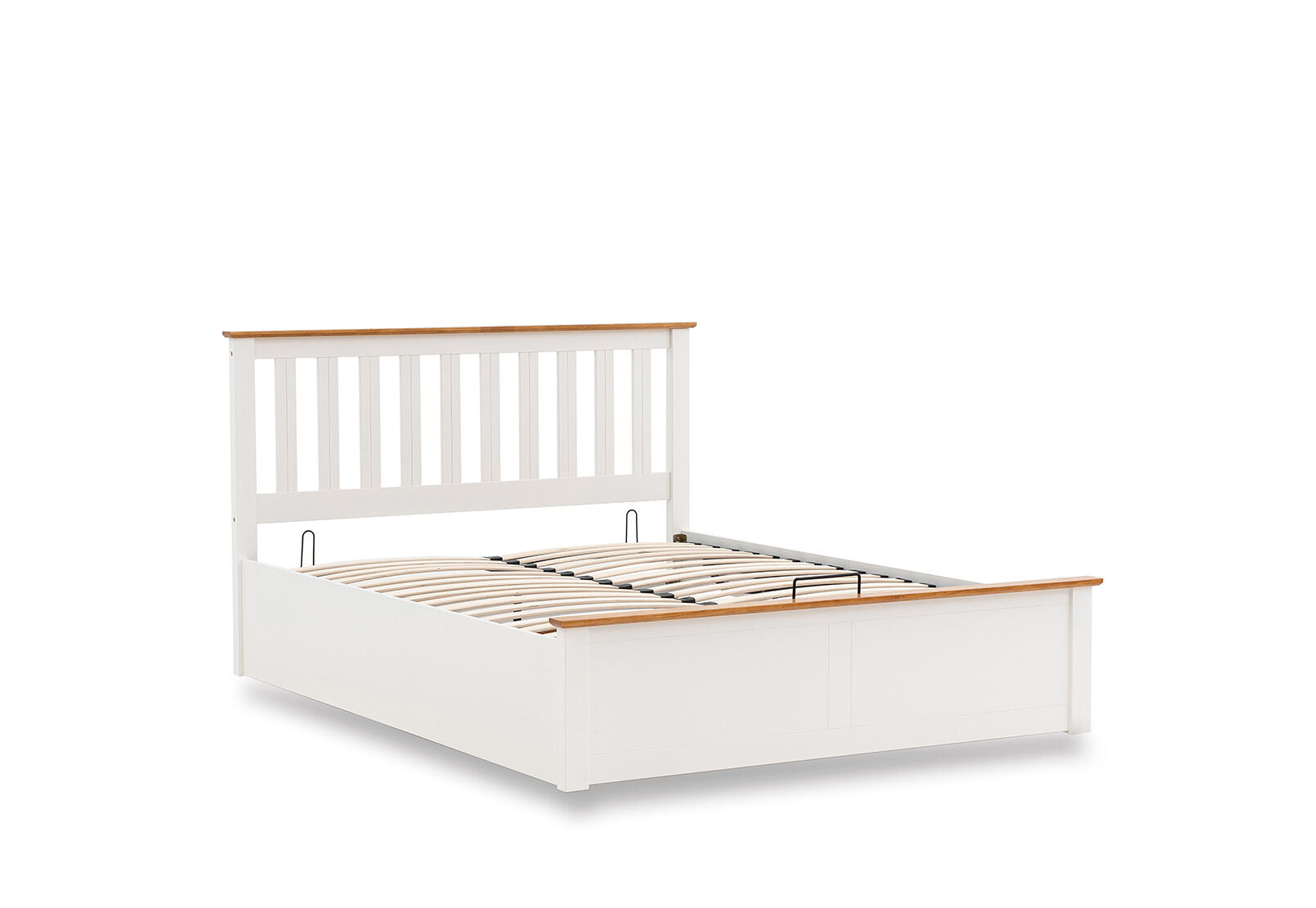 KIRK WHITE/NATURAL QUEEN LIFT BED WHITE/NATURAL