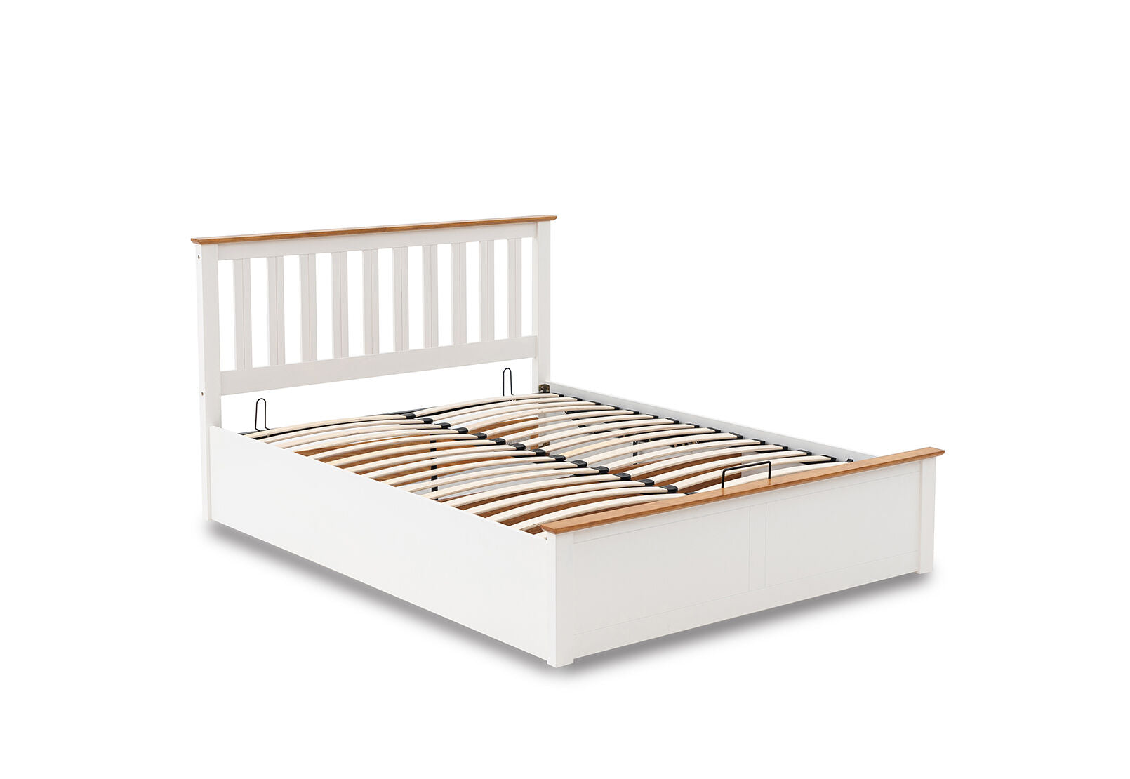 KIRK WHITE/NATURAL QUEEN LIFT BED WHITE/NATURAL