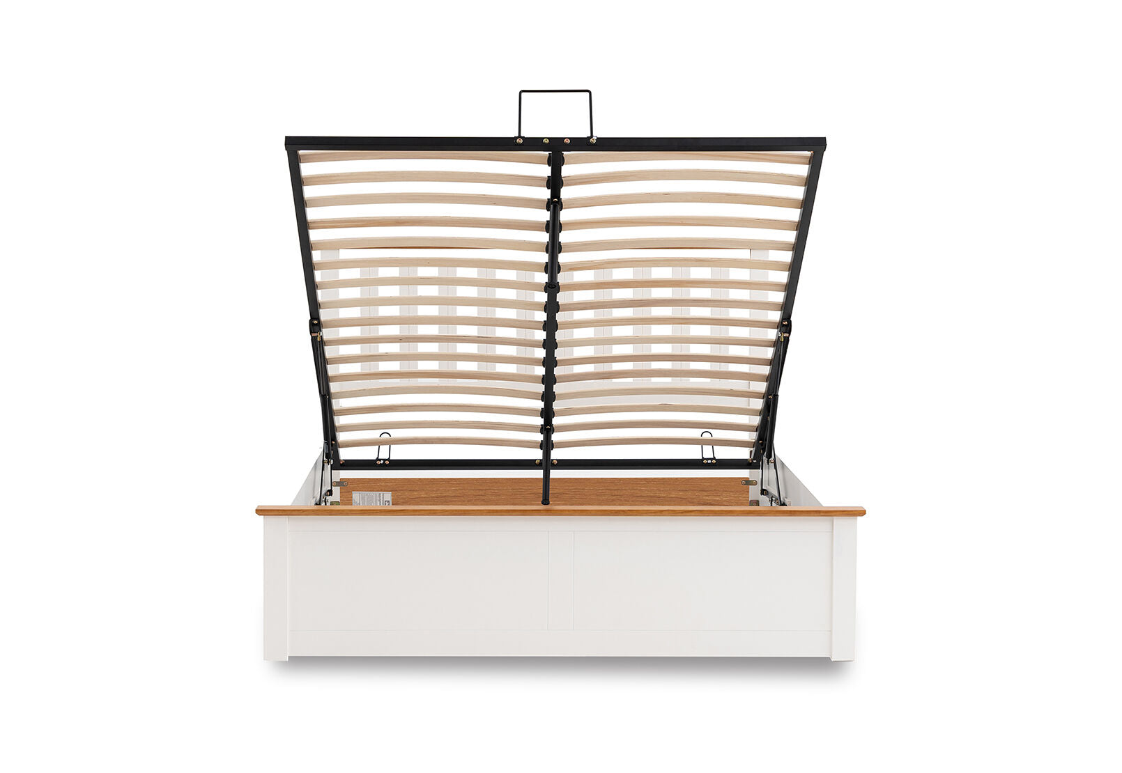 KIRK WHITE/NATURAL QUEEN LIFT BED WHITE/NATURAL