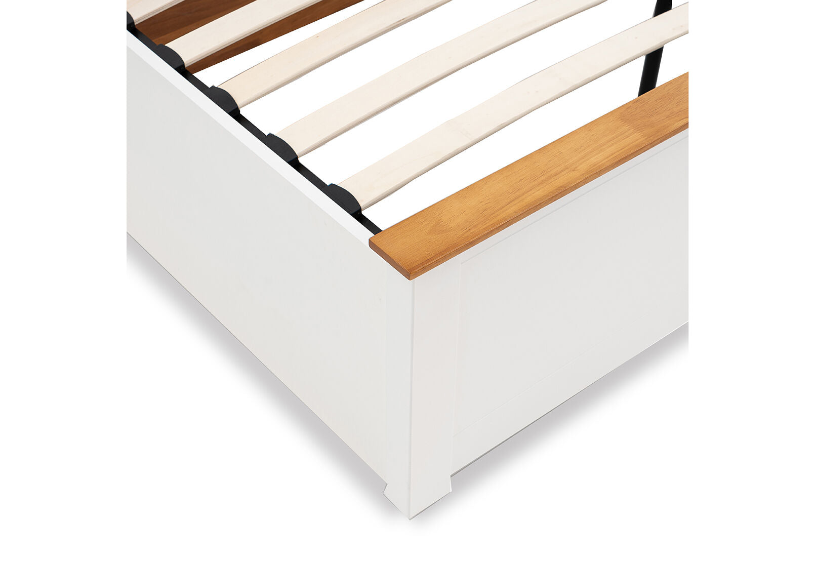 KIRK WHITE/NATURAL QUEEN LIFT BED WHITE/NATURAL