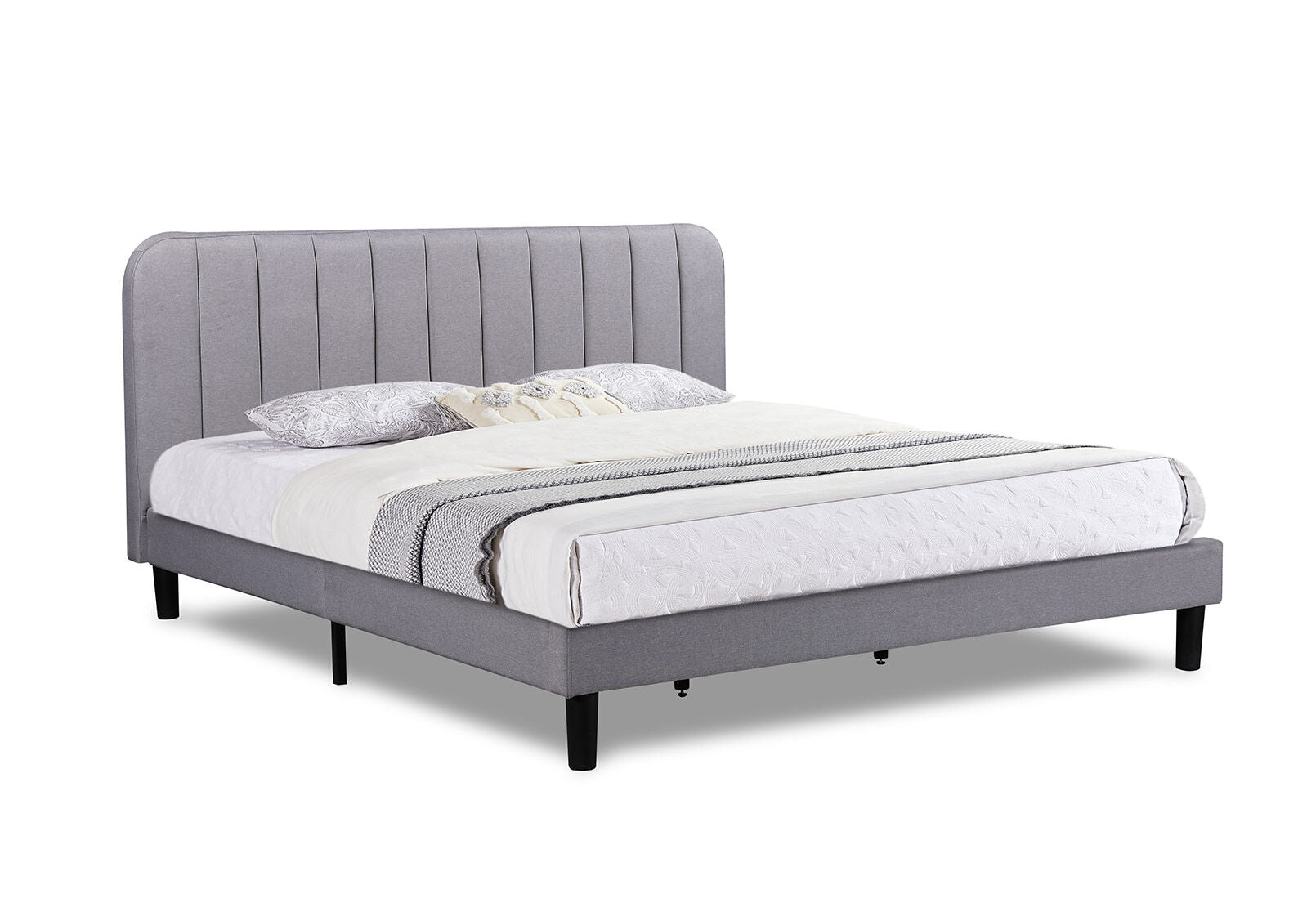 BRENNAN KING BED LIGHT GREY