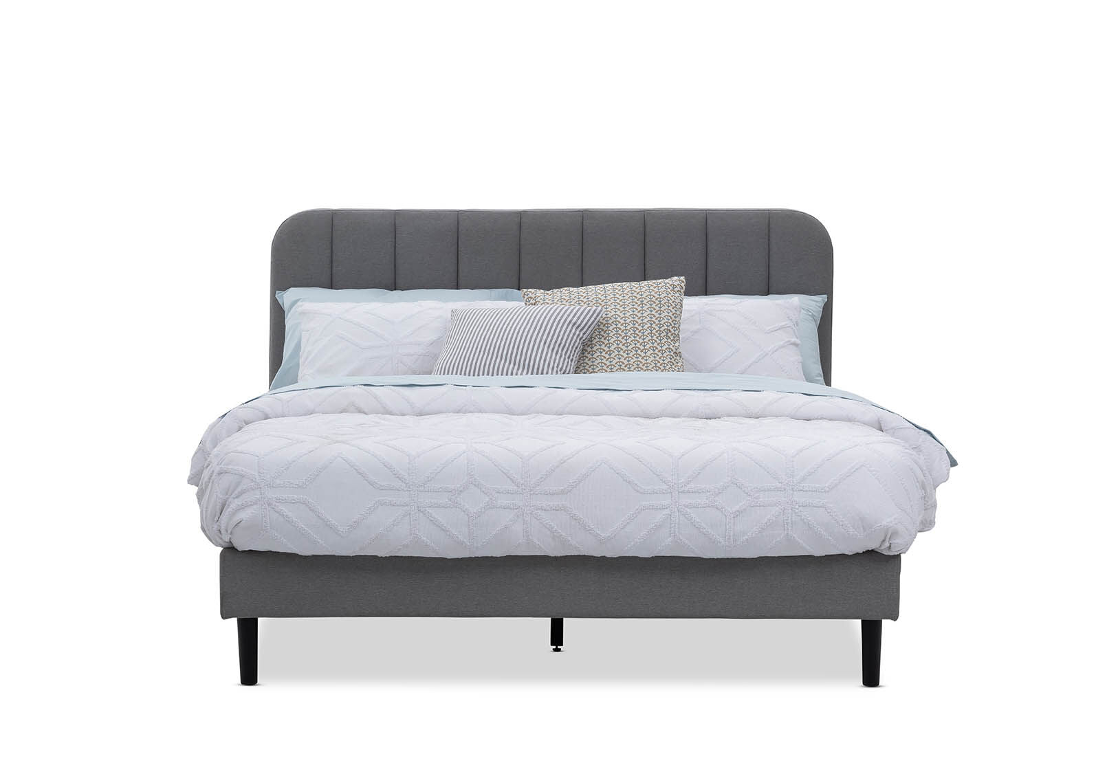 BRENNAN QUEEN BED LIGHT GREY