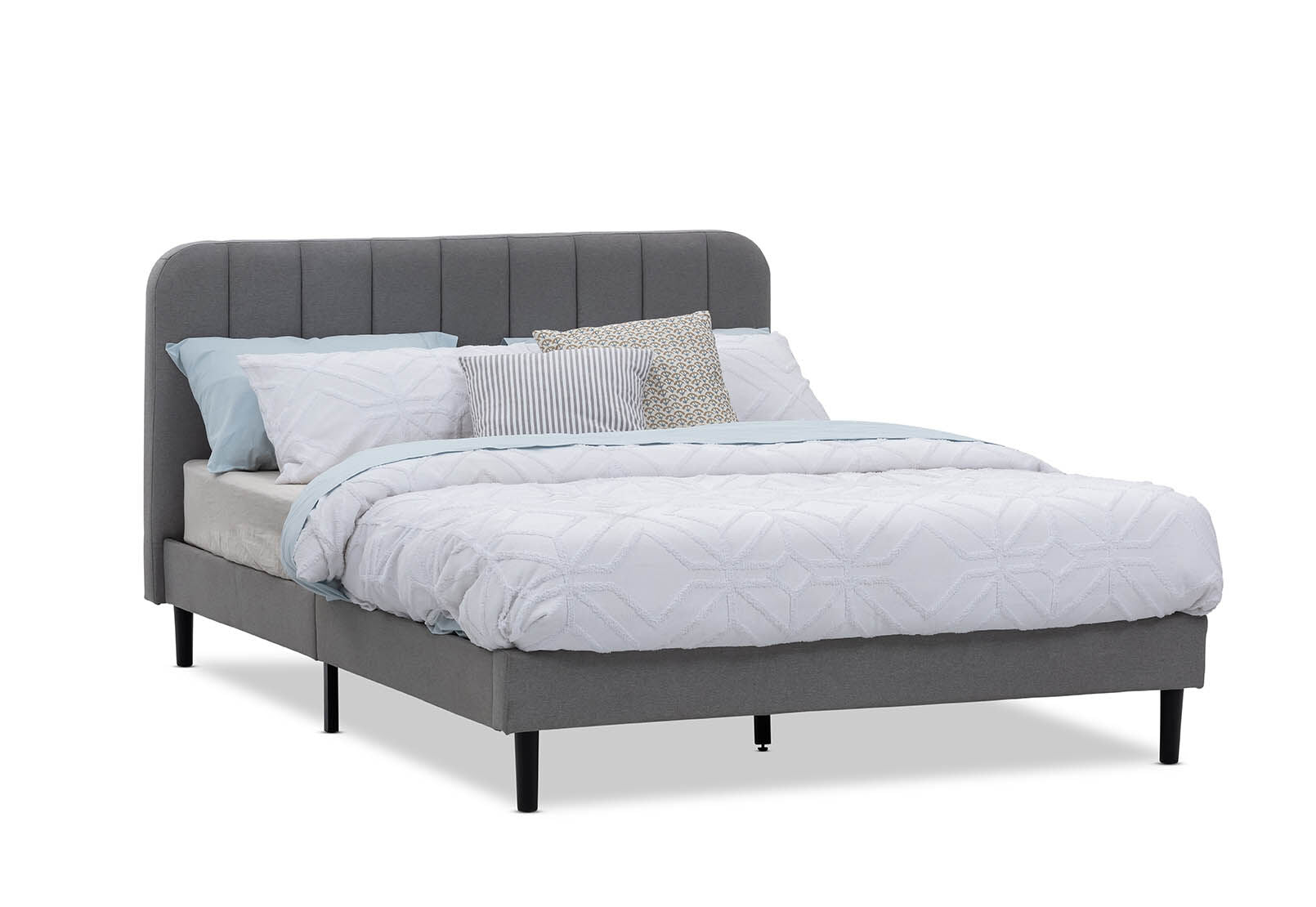 BRENNAN QUEEN BED LIGHT GREY
