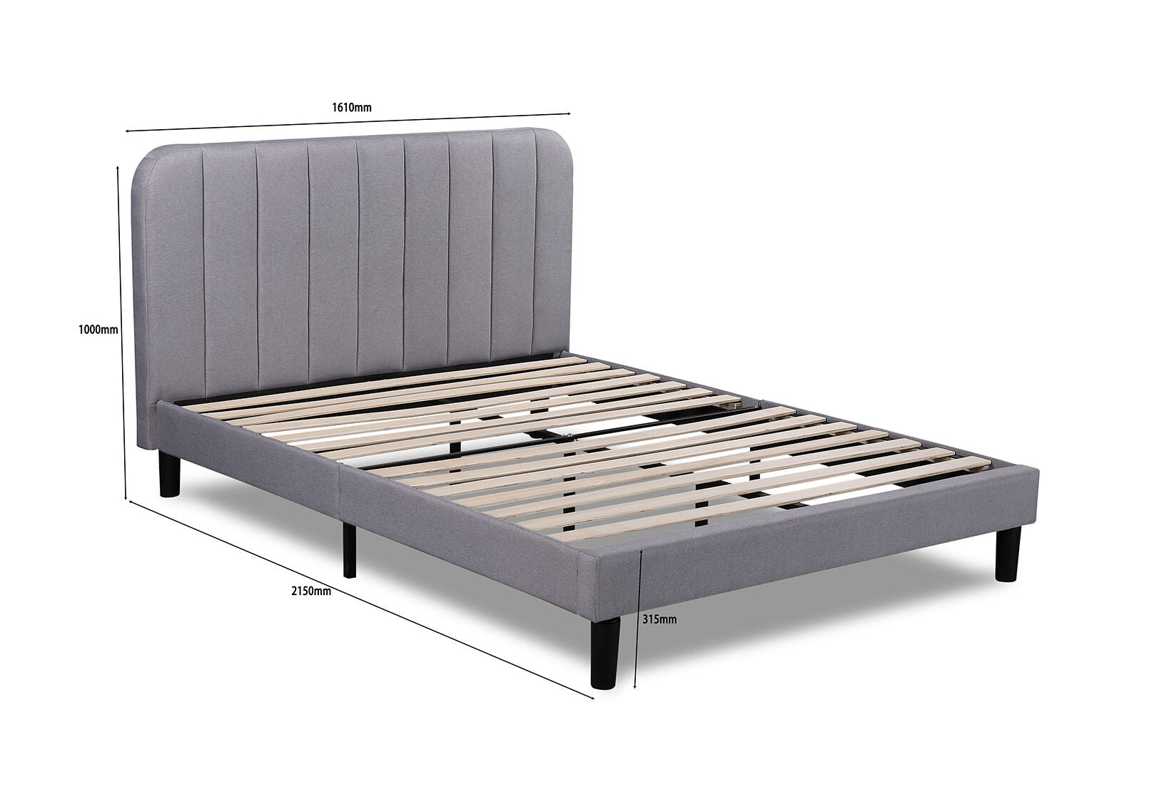 BRENNAN QUEEN BED LIGHT GREY
