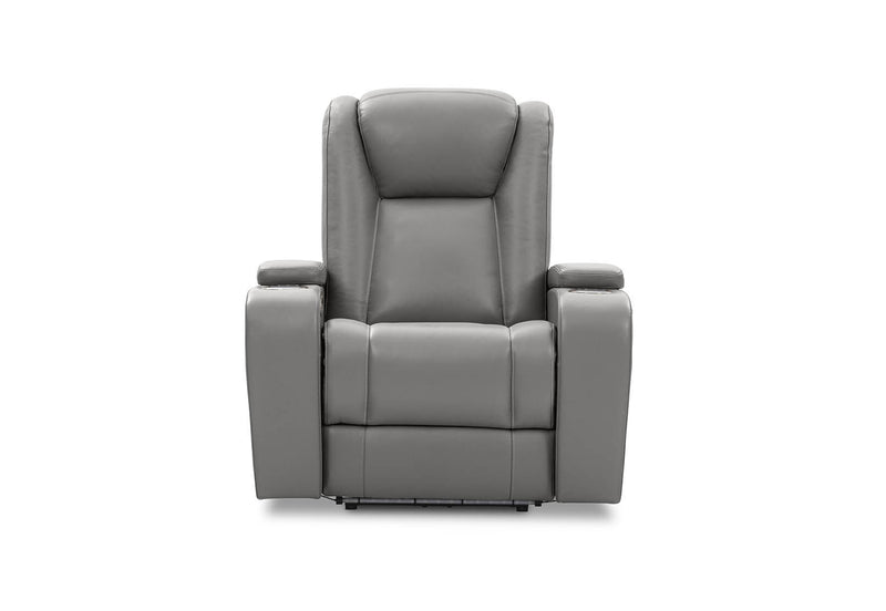 SENTINAL MK2 LEATHER ELECTRIC RECLINER LIGHT GREY