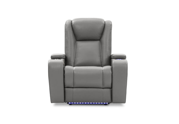 SENTINAL MK2 LEATHER ELECTRIC RECLINER LIGHT GREY