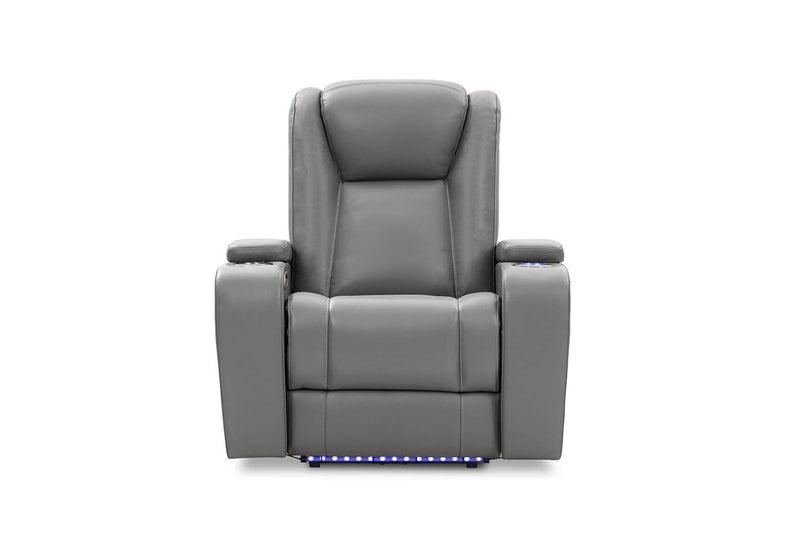 SENTINAL MK2 LEATHER ELECTRIC RECLINER LIGHT GREY