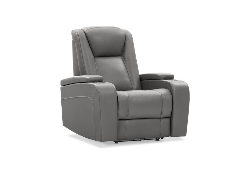 SENTINAL MK2 LEATHER ELECTRIC RECLINER LIGHT GREY