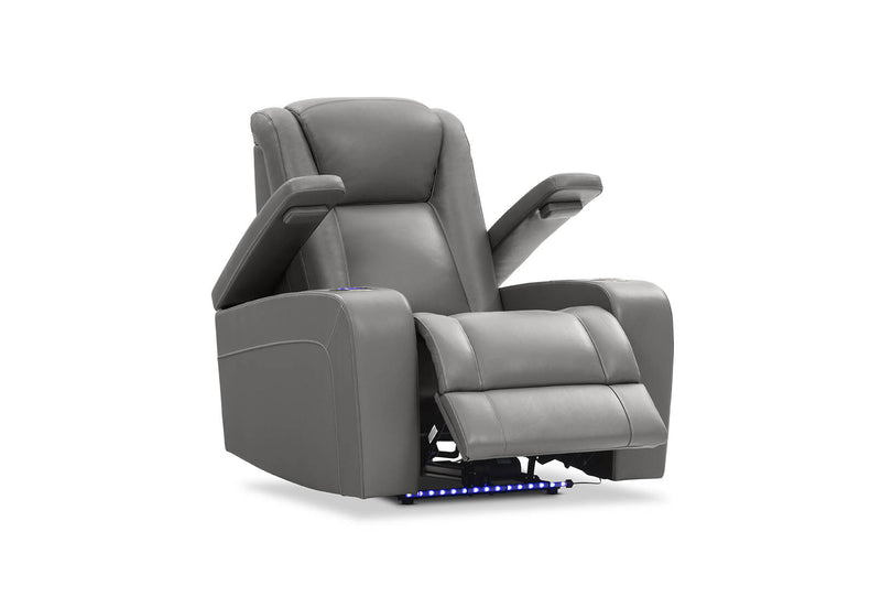 SENTINAL MK2 LEATHER ELECTRIC RECLINER LIGHT GREY