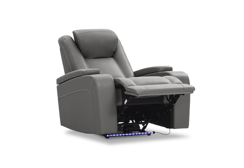 SENTINAL MK2 LEATHER ELECTRIC RECLINER LIGHT GREY