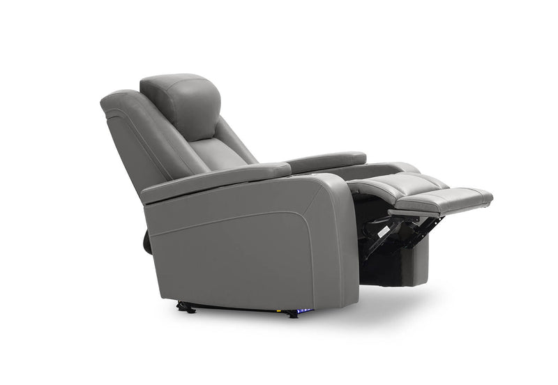 SENTINAL MK2 LEATHER ELECTRIC RECLINER LIGHT GREY