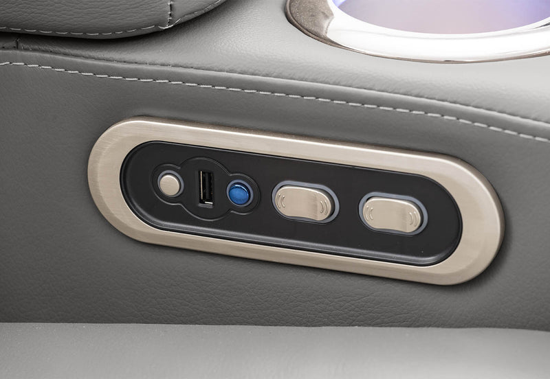 SENTINAL MK2 LEATHER ELECTRIC RECLINER LIGHT GREY