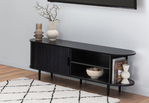 TANNER 2 DOOR BLACK ENTERTAINMENT UNIT BLACK