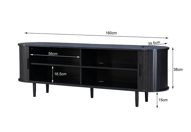 TANNER 2 DOOR BLACK ENTERTAINMENT UNIT BLACK