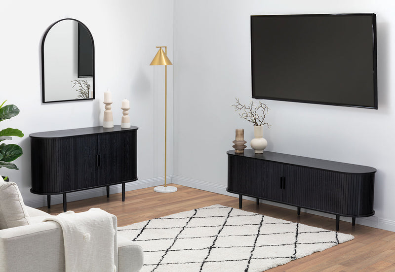 TANNER 2 DOOR BLACK ENTERTAINMENT UNIT BLACK