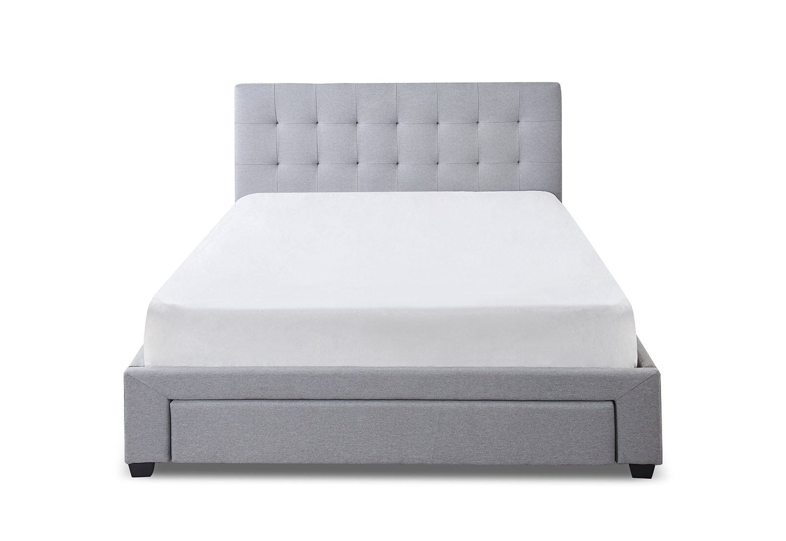 SOUTHAMPTON QUEEN BED WITH DRAWER LIGHT GREY