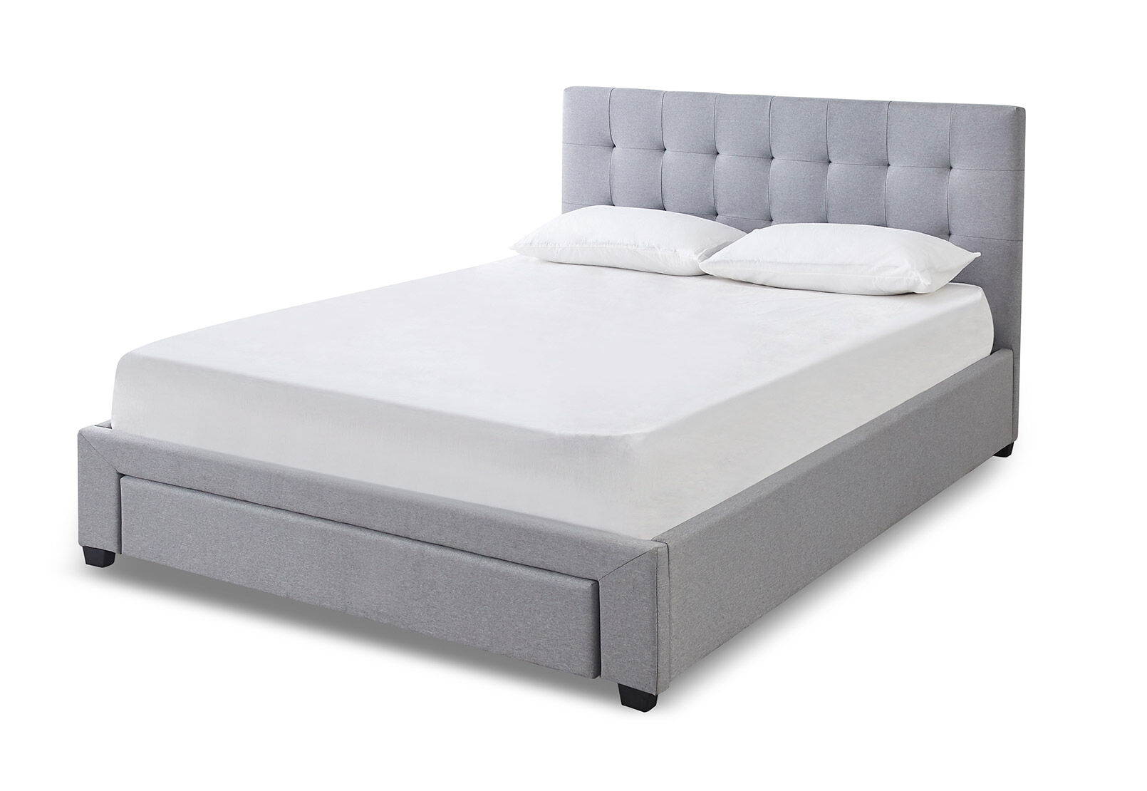 SOUTHAMPTON DOUBLE BED WITH DRAWER LIGHT GREY