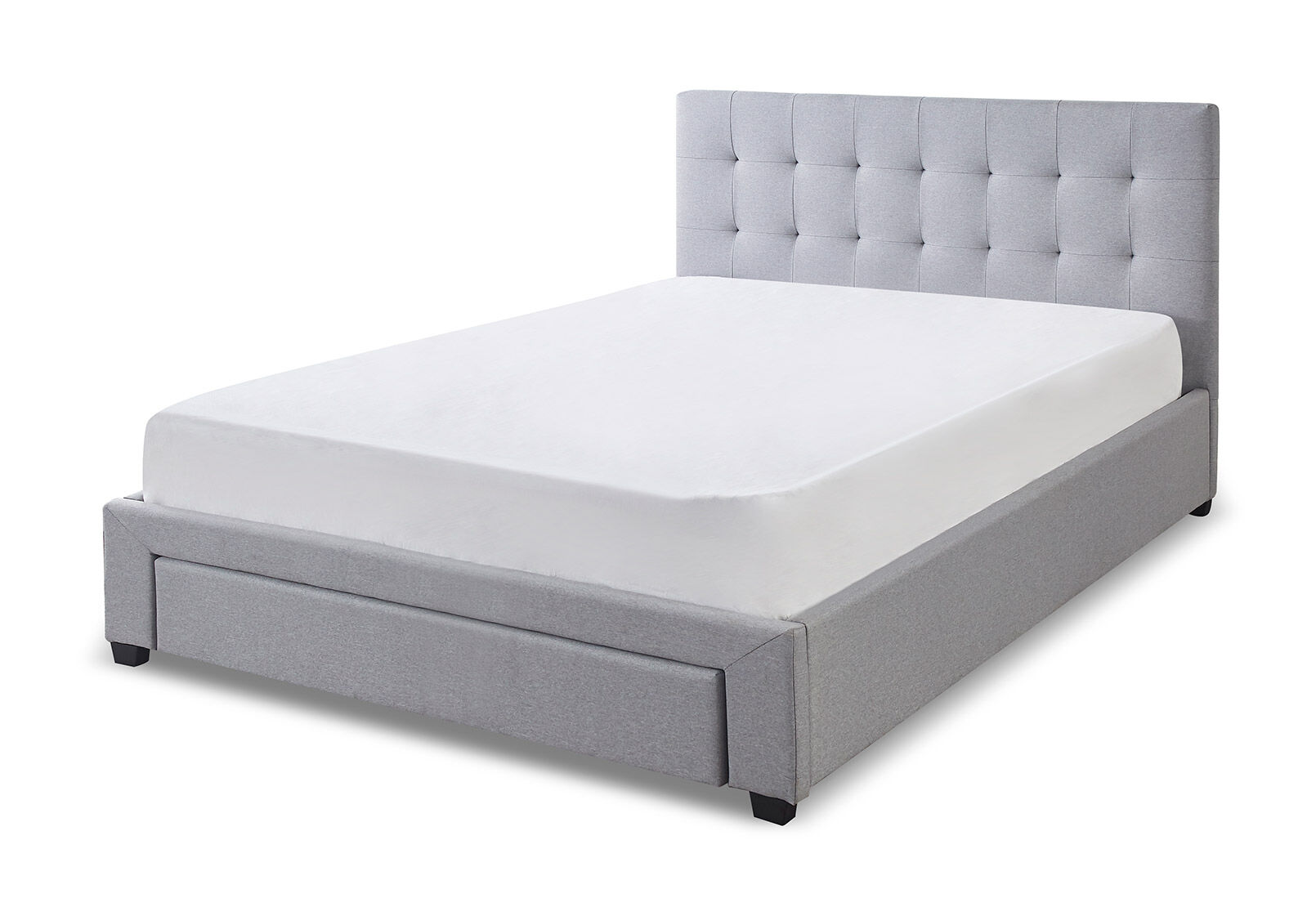 SOUTHAMPTON DOUBLE BED WITH DRAWER LIGHT GREY