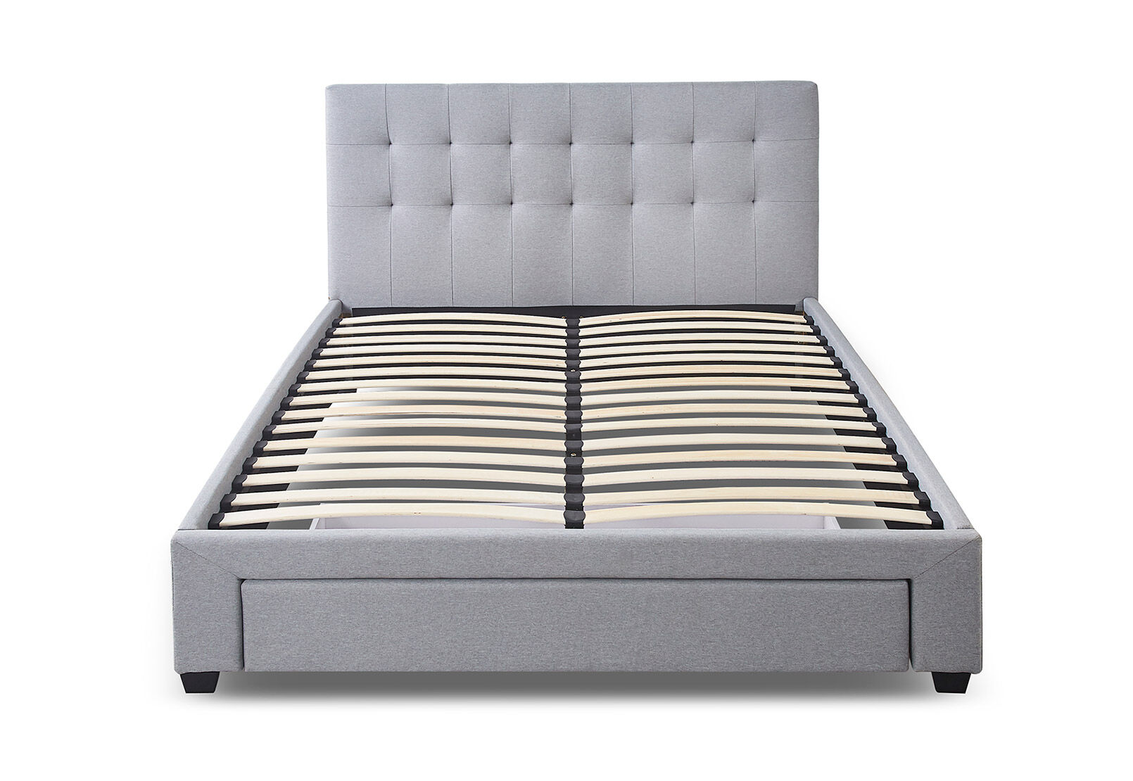 SOUTHAMPTON DOUBLE BED WITH DRAWER LIGHT GREY
