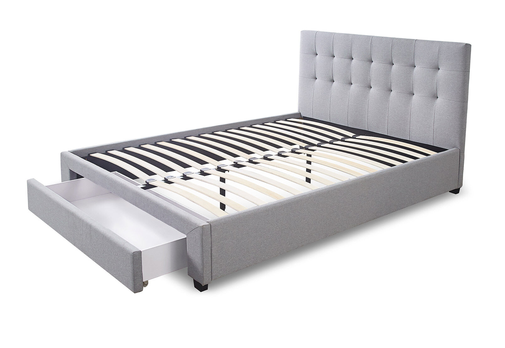 SOUTHAMPTON DOUBLE BED WITH DRAWER LIGHT GREY