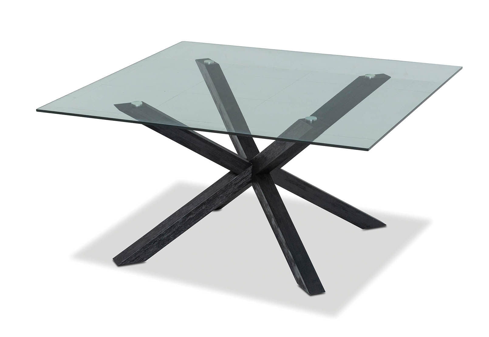 PROMENADE SQUARE GLASS TOP DINING TABLE BLACK