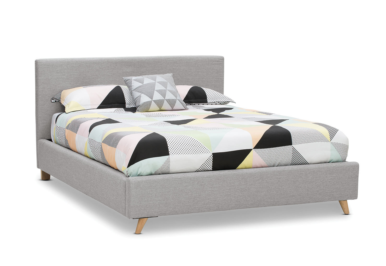 SCANDI QUEEN BED PEARL GREY