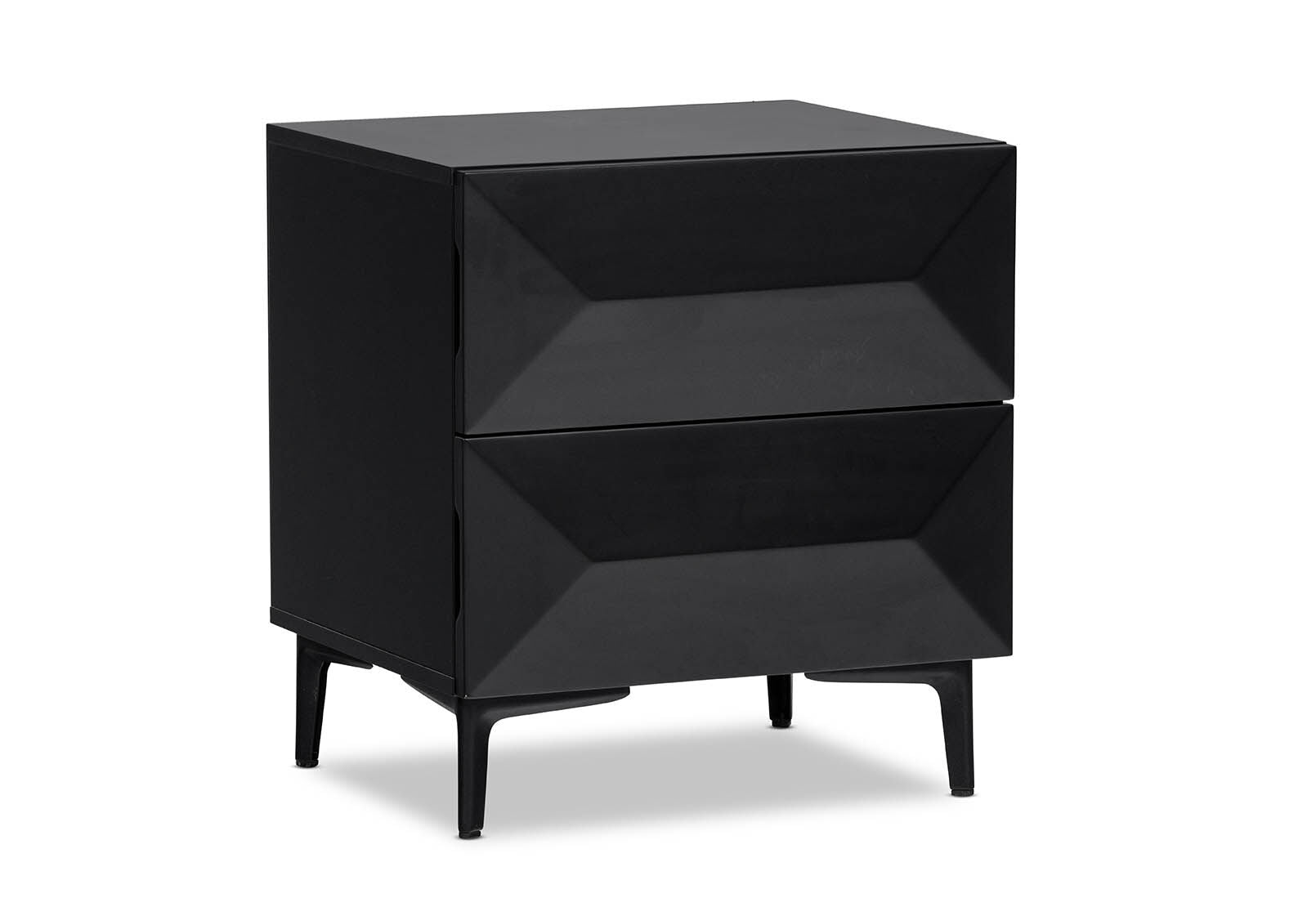MILANA 2 DRAWER BEDSIDE BLACK