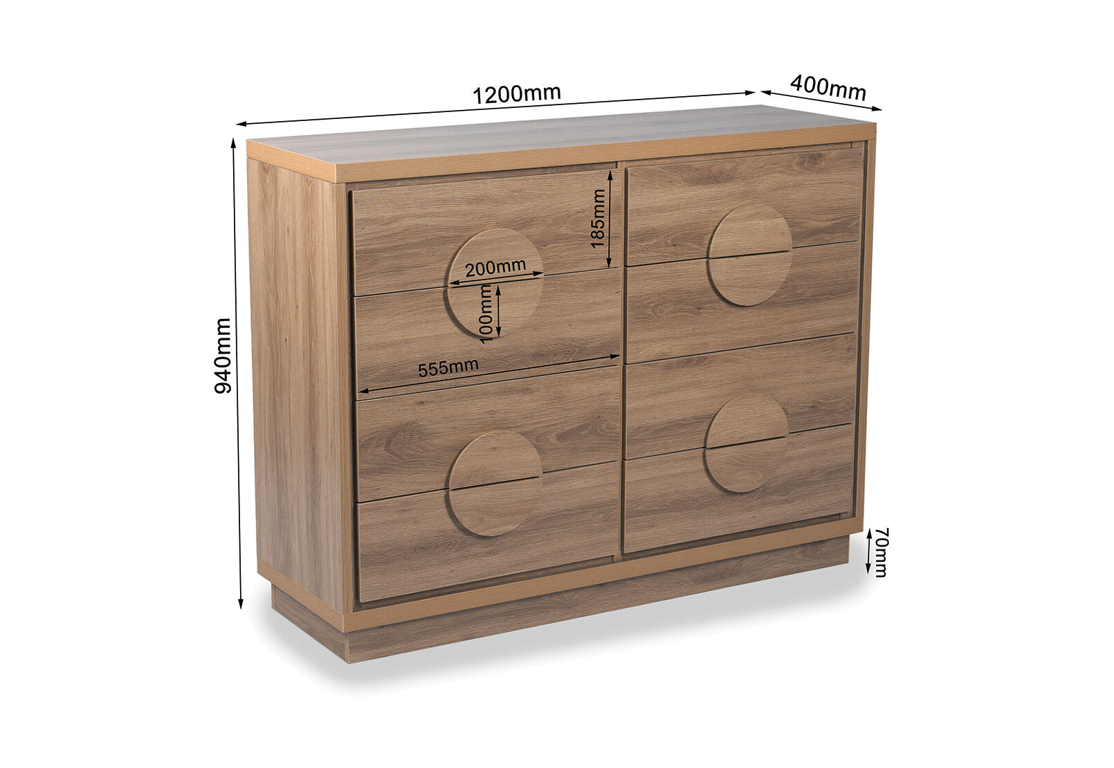 BERNAL 8 DRAWER DRESSER NATURAL
