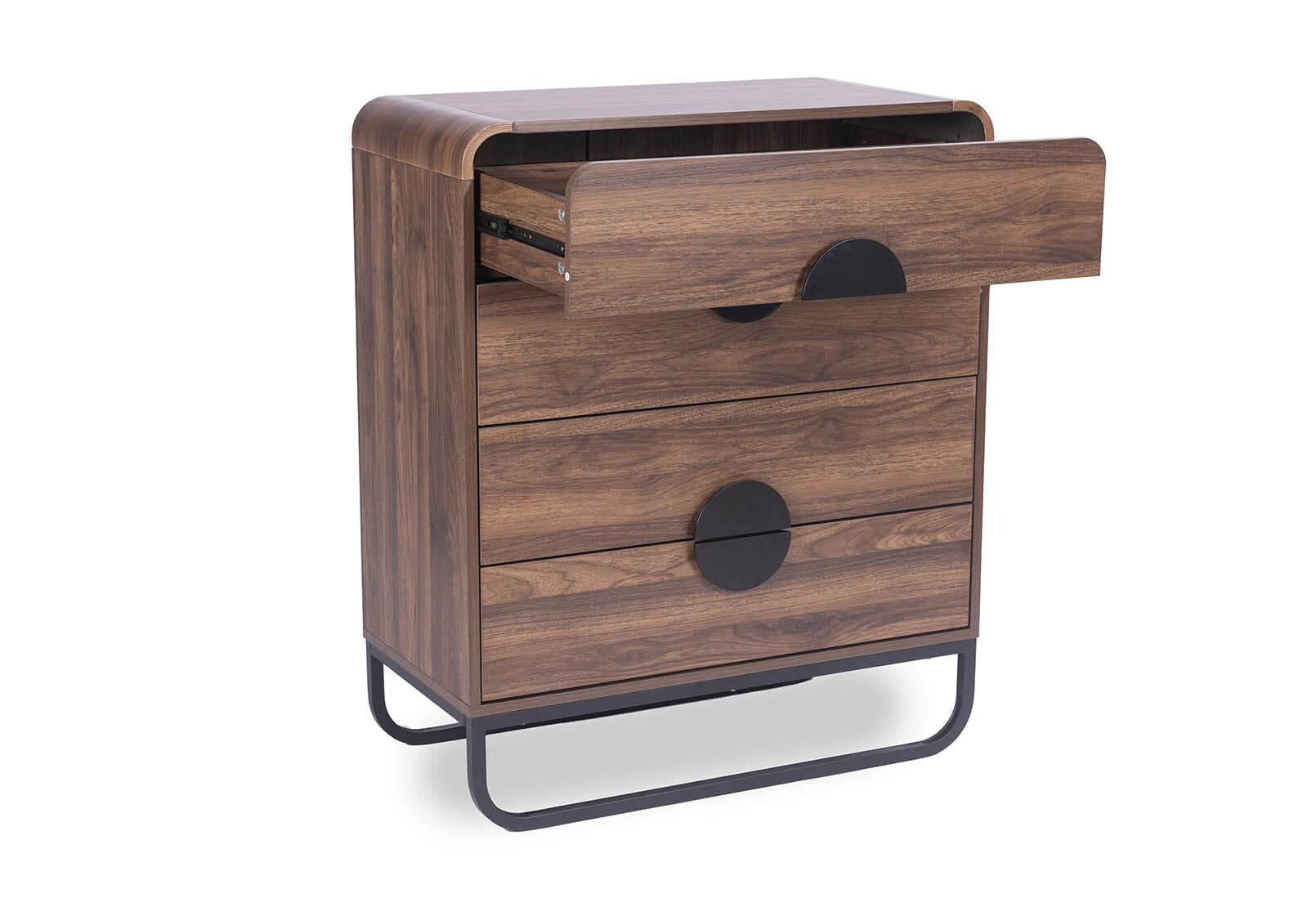HUGHES 4 DRAWER TALL CHEST WALNUT
