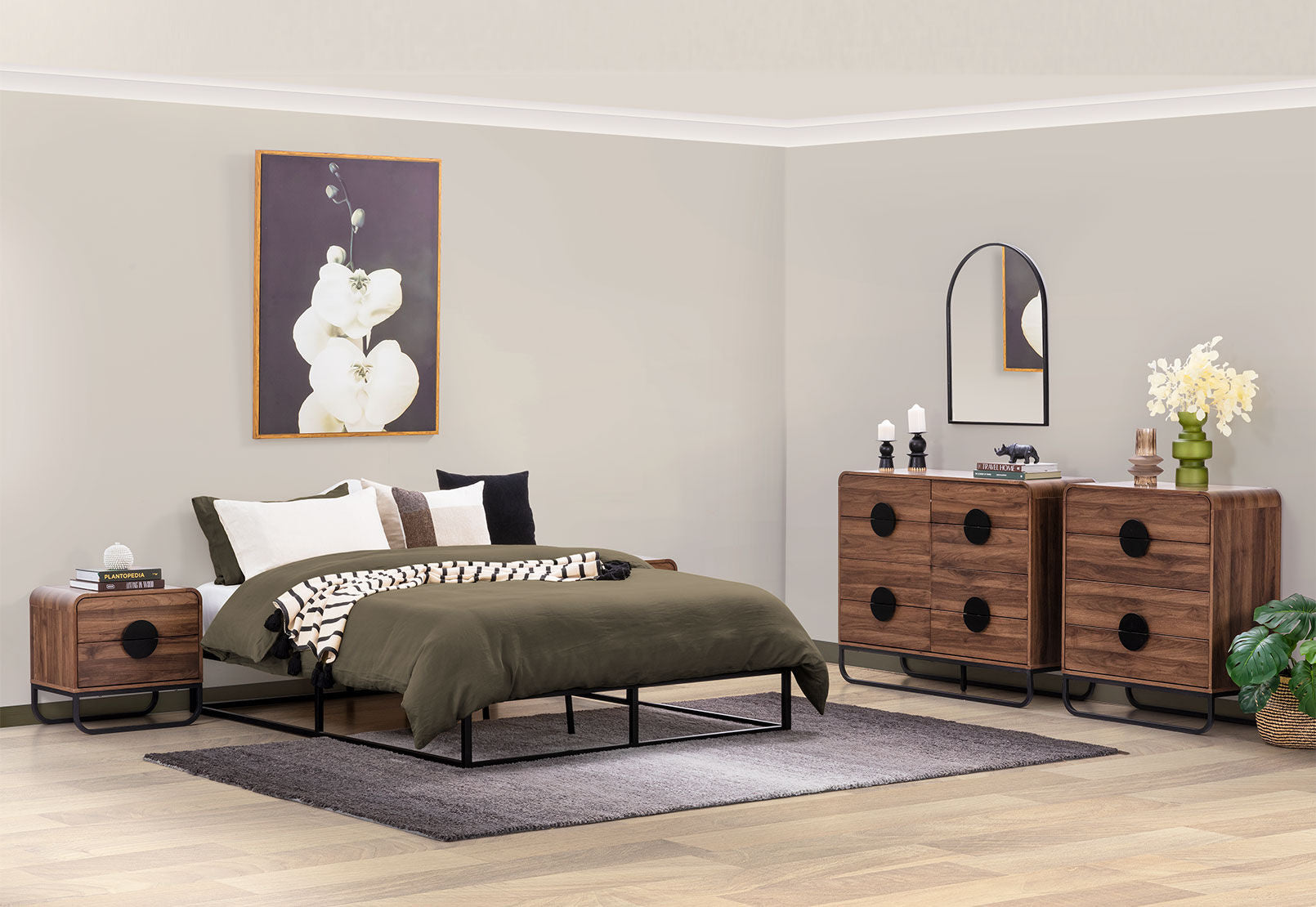 HUGHES 4 DRAWER TALL CHEST WALNUT