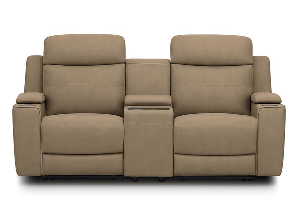 ALEXIOS 2 SEATER WITH ELECTRIC RECLINER AND CONSOLE STONE